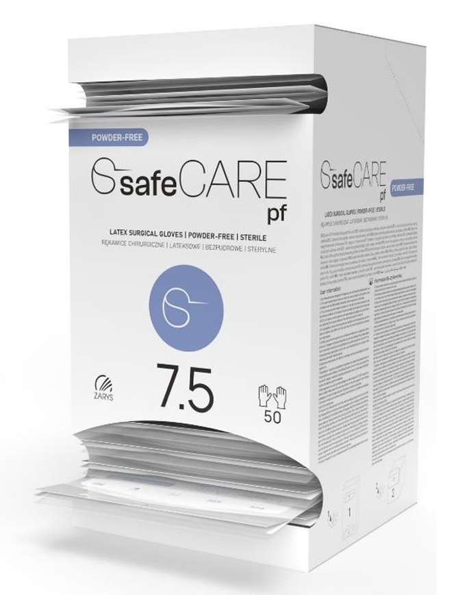 Safe Care PF Рукавиці хірургічні латексні, без пудри розмір 8.5